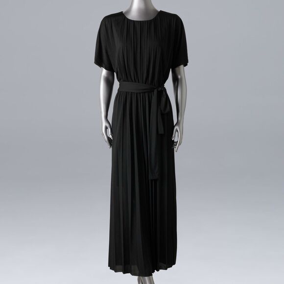 New Women’s Simply Vera Vera Wang Pleated Jumpsuit Size Large Black - Picture 2 of 7